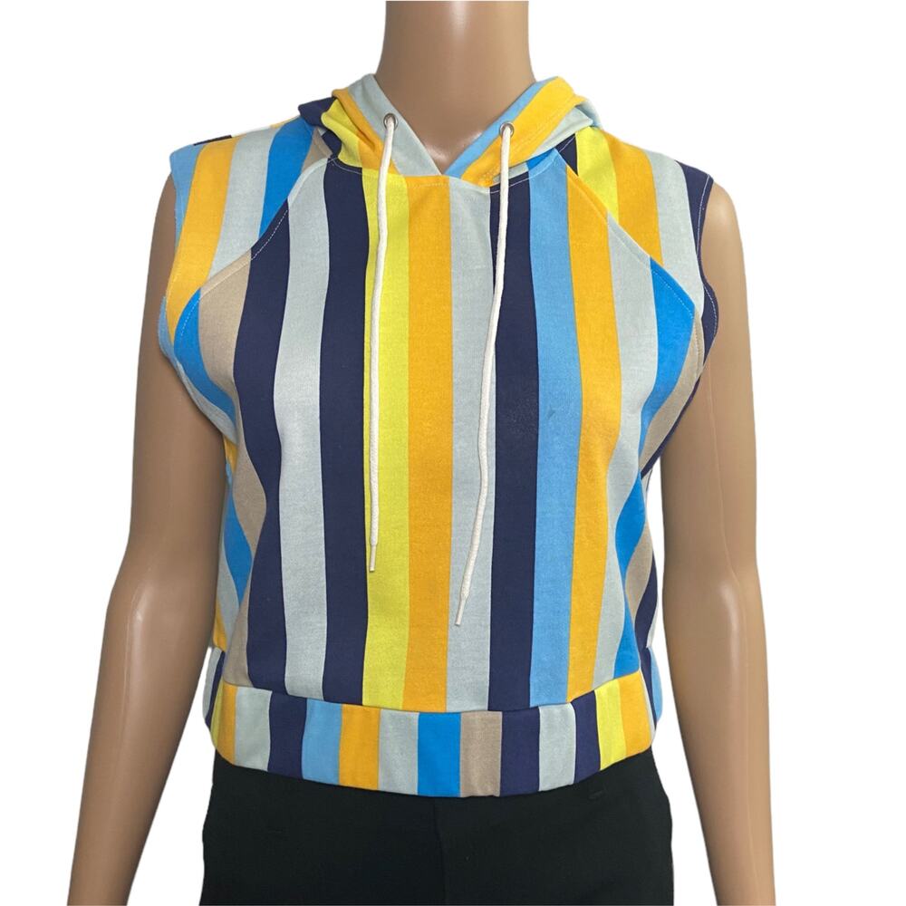 Material Girl Multicolor Cropped Hoodie Top Size L